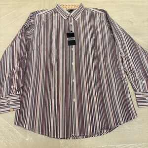 Brown and Tan Casual Button Down Shirt with Classic Collar